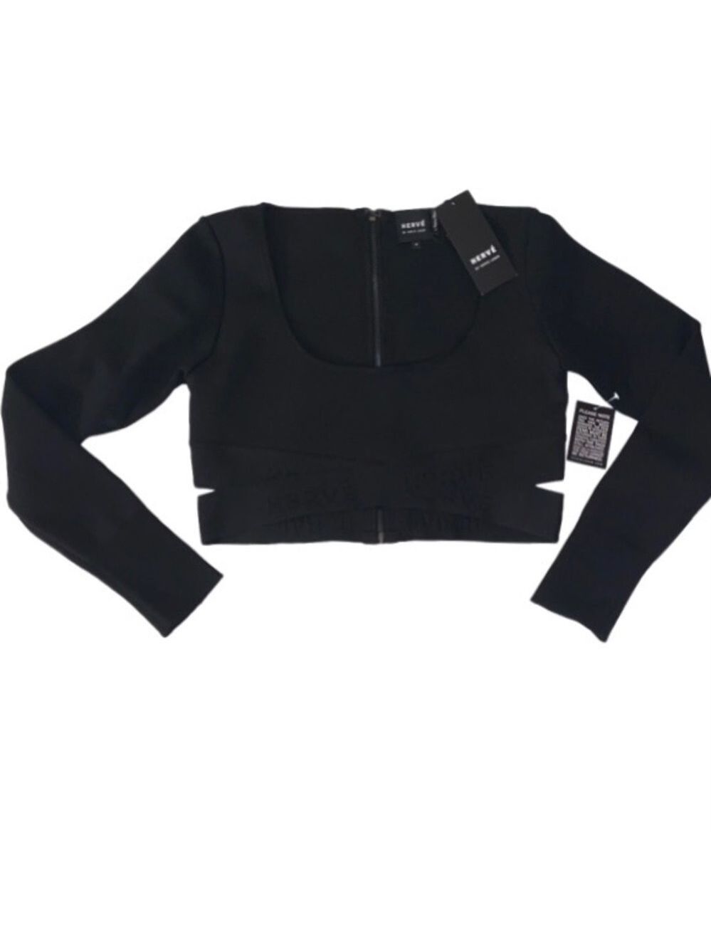 Herve Leger Black Bandage Bodycon Crop Top Size M - Picture 6 of 12